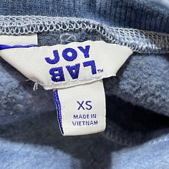 Joy Lab Sweatshirt Cropped Tie Dye Blue White XS Extra Small Crew Neck - Picture 4 of 5